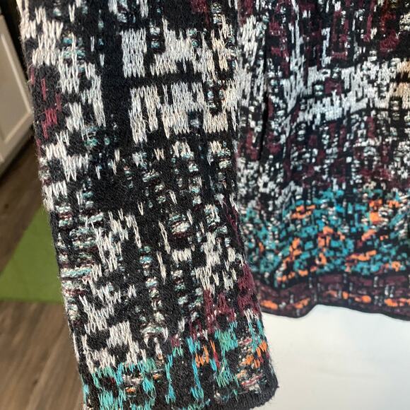 J. Jill Multicolor Jacquard Coatigan Cardigan Jacket Button Closure Colorful XS - Picture 3 of 12